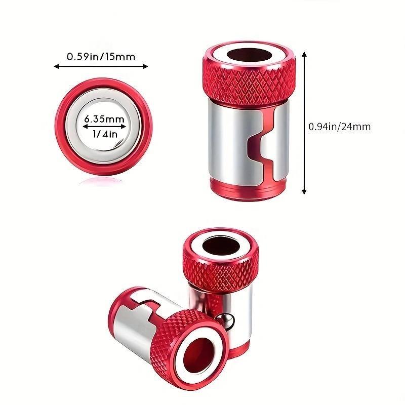 1/3/5Pcs Universal 1/4 Batch Head Colored Magnetic Coil Metal Screwdriver Head Magnetizer Electric Tool Accessory Set