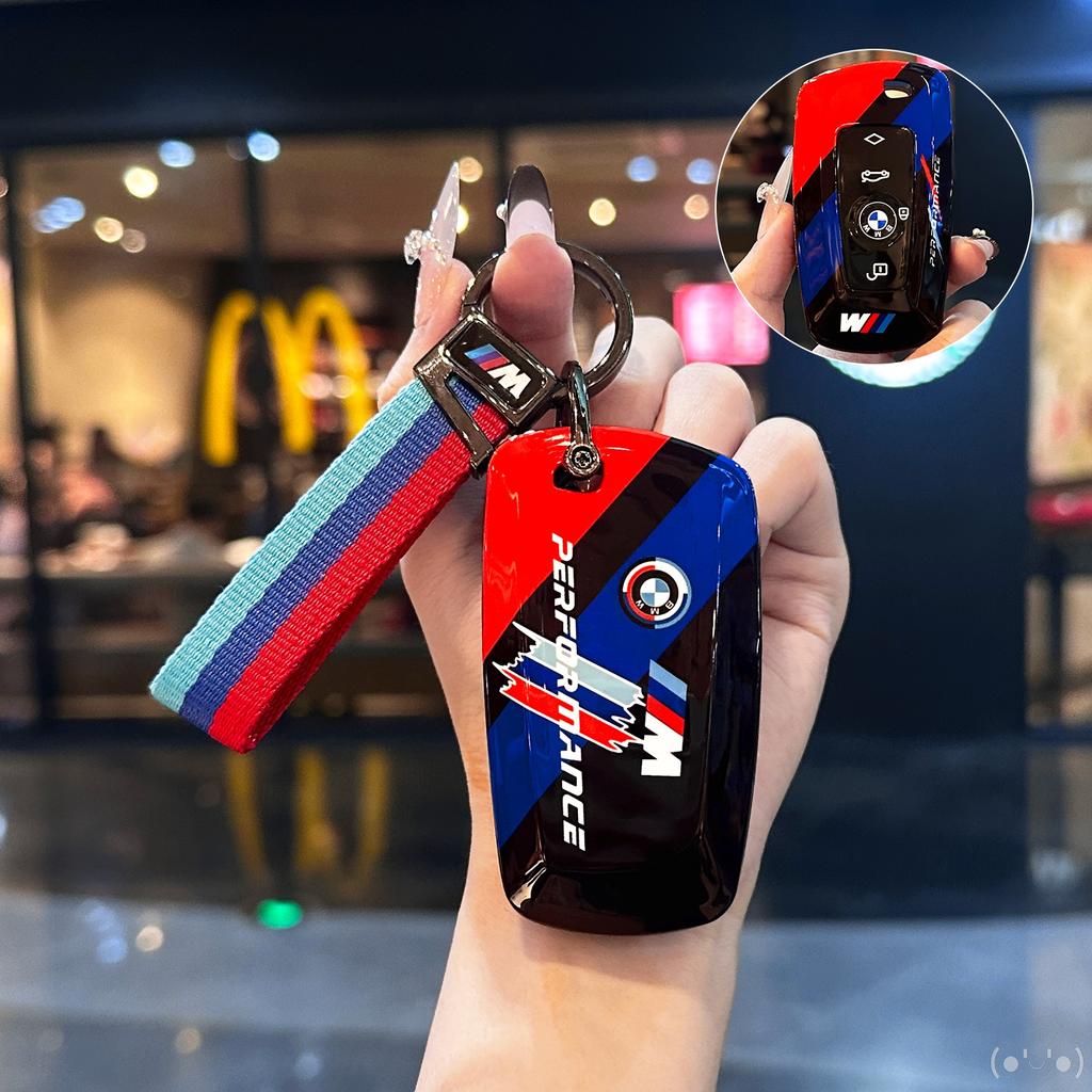 FA7Sticker For BMW F20 G20 G30 X1 X3 X4 X5 G05 X6 X7 G11 F15 F16 G01 G02 F48 G30 Racing Style Key Shell Key Bag Cover Key Rings