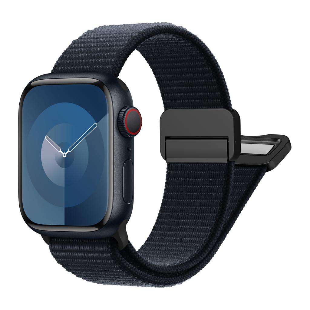Nylon Loop Strap for Apple watch band 40mm 45mm 44mm 49mm 41mm 38mm 42mm Magnetic bracelet iWatch series 9 8 7 6 5 3 ultra 2 se