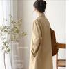 Polo Collar Trench Coat Solid Color Simple Casual Women's Thin Coat Mid Length Loose Single Breasted Design with Lining Cloth Spring Autumn