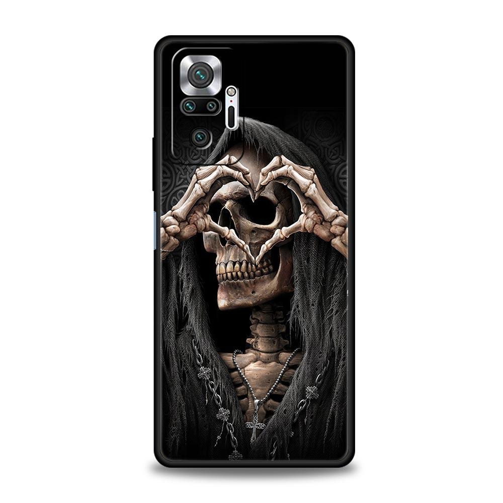 Grim Reaper Skull Skeleton Phone Case For Xiaomi Redmi Note 14 13 5G 10 11 12 Pro Plus 4G 14C 13C 12C 10C Black Cover