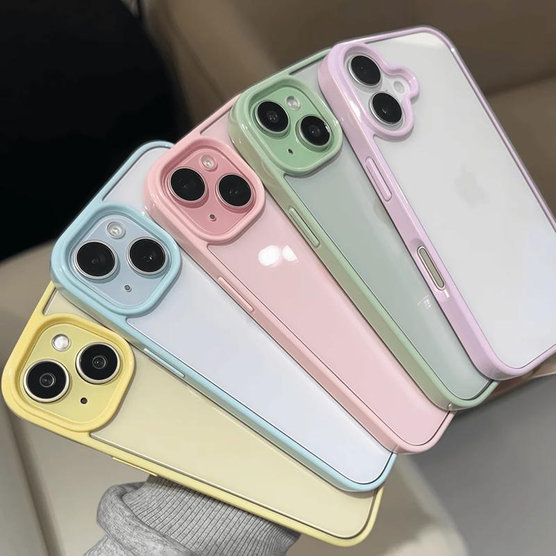 Роскошный прозрачный чехол для телефона конфетного цвета для iPhone 17 16 15 14 13 12 11 Pro Max Plus 16E Ударопрочный бампер Защитные чехлы Обложка