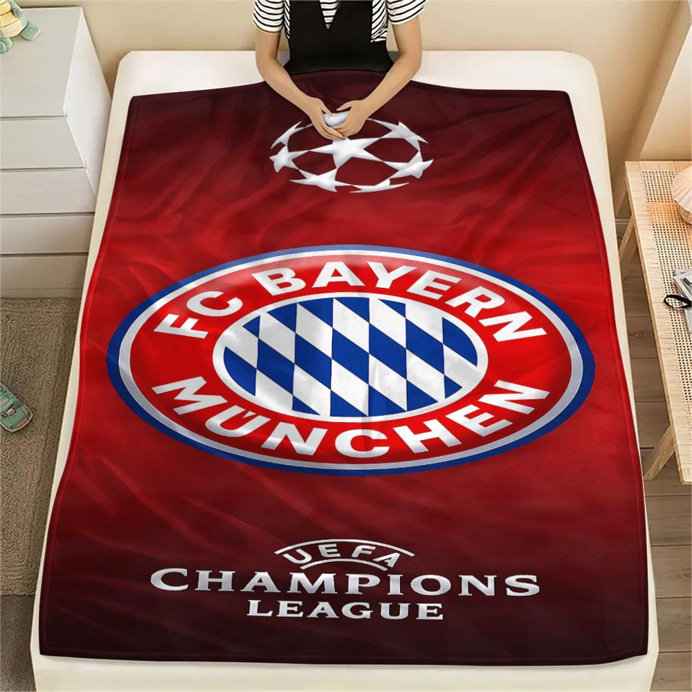 1PC FC Bayern Munich Patterned Flannel Blanket Suitable For All Seasons for Home Decor Warmth and Comfort Gifts Holiday Present