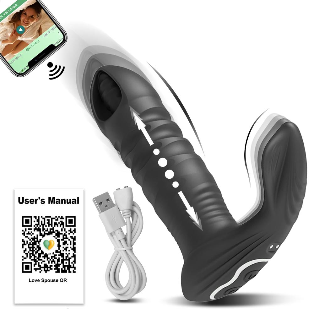Bluetooth App Control Вибратор Женский клитор Стимулятор G Spot Дилдо Анальная пробка Пара Товары для взрослых Секс-игрушка Для Женщин Трусики