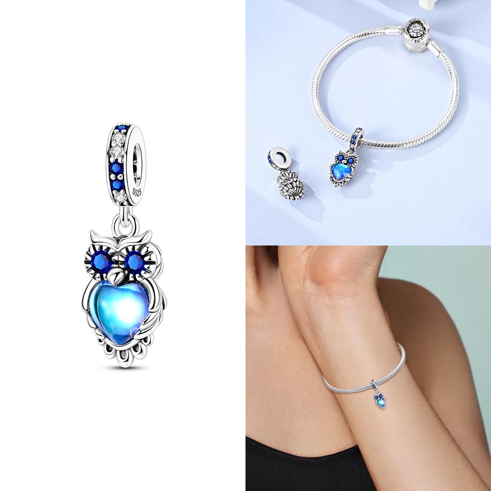 Девушка Оригинальный Лазурный Циркон Лист Кулон Платье Ожерелье Бусины Подходит Браслет Шармы Металлический Аксессуар Изготовление Сделайте свой собственный Аксессуар Подарок Элегантная Мода