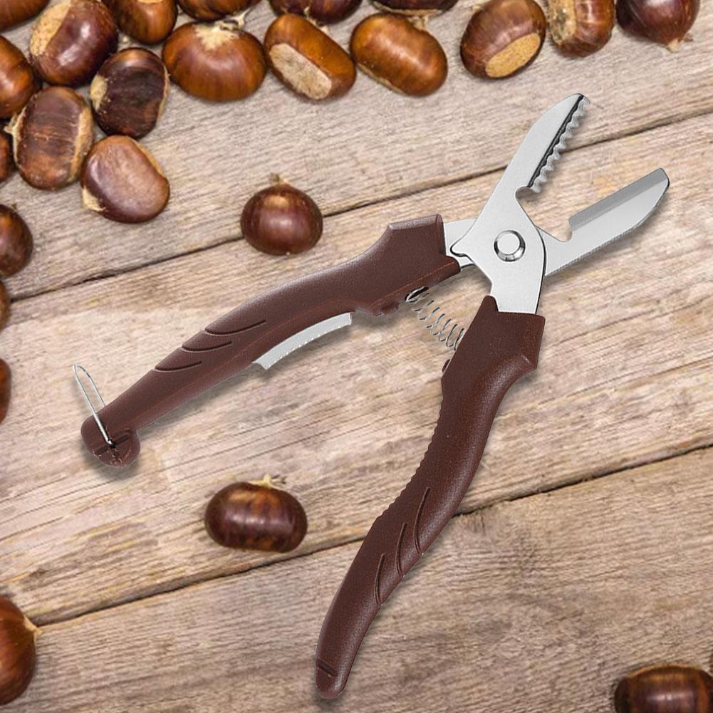 2 шт. Инструмент для колки каштанов из нержавеющей стали Эргономичные ножницы для каштанов Резак для каштанов Очиститель каштанов Кухонный инструмент