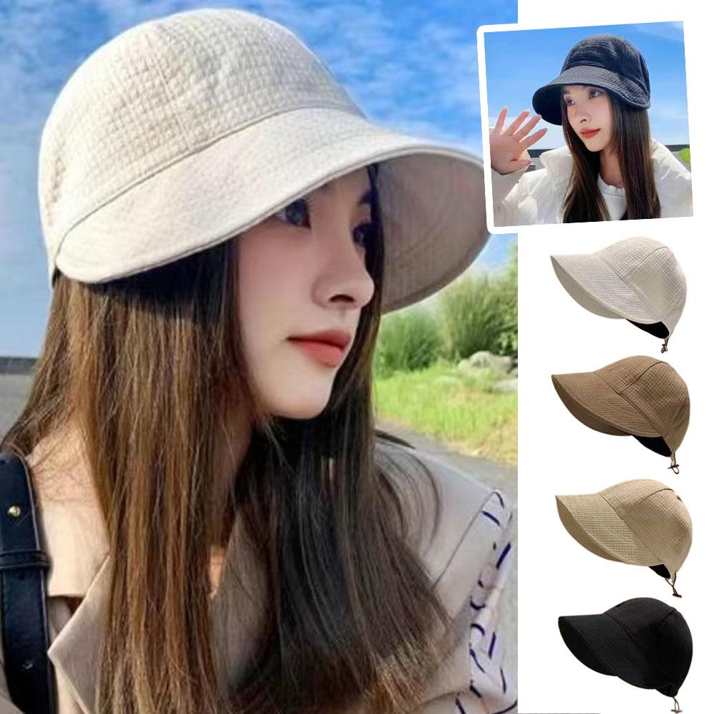 Женская модная летняя шляпа от солнца, складная, с широкими полями, идеальная кепка-ведро, повседневный выбор рыбака P3D0