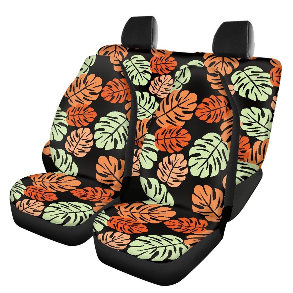 Halloween Printed Auto Parts, Laitu Car Front And Rear Seat Cover Universal 5-Piece Set