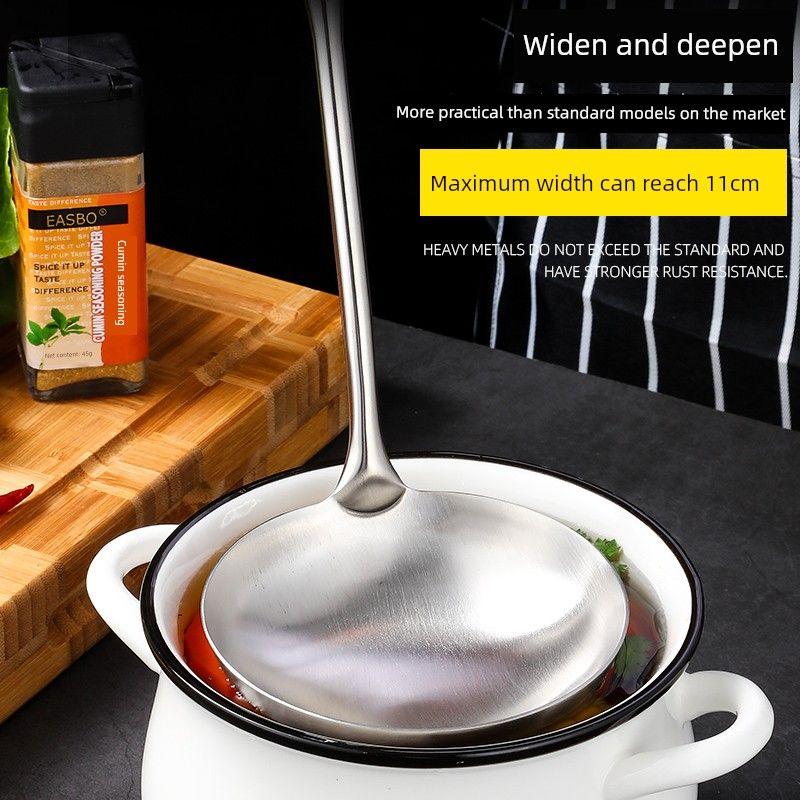 Soup Spoon For Home Large Soup 304 Stainless Steel Spoon Long Handle Spoon Porridge Spoon Porridge Spoon Soup Scoop Hot Pot Slotted Ladle