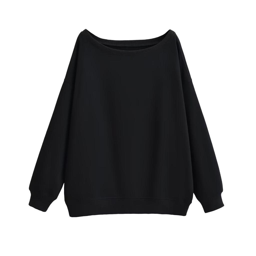 A New Laid-back Off-the-shoulder Hoodie for Women In Spring and Autumn, Featuring A Loose and Laid-back Style with A One-shoulder Collar