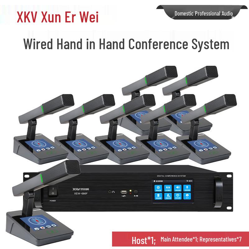 Проводная цифровая система конференц-микрофонов серии Xun Er Wei XEW-680 (Китайская версия)