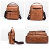 Business Casual Vertical Crossbody Bag PU Soft Leather Handbag Briefcase Shoulder Bag for Men