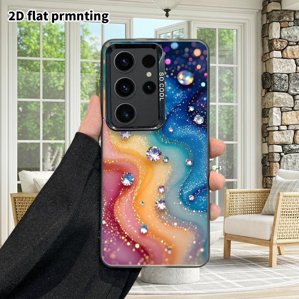 Phone Case: 2D Flat Samsung Galaxy A34 A35 M05 M06 S20 S22 S21 FE Plus 5G Protective Case, Couple Style, Rainbow Diamonds, Christmas and Halloween Gif