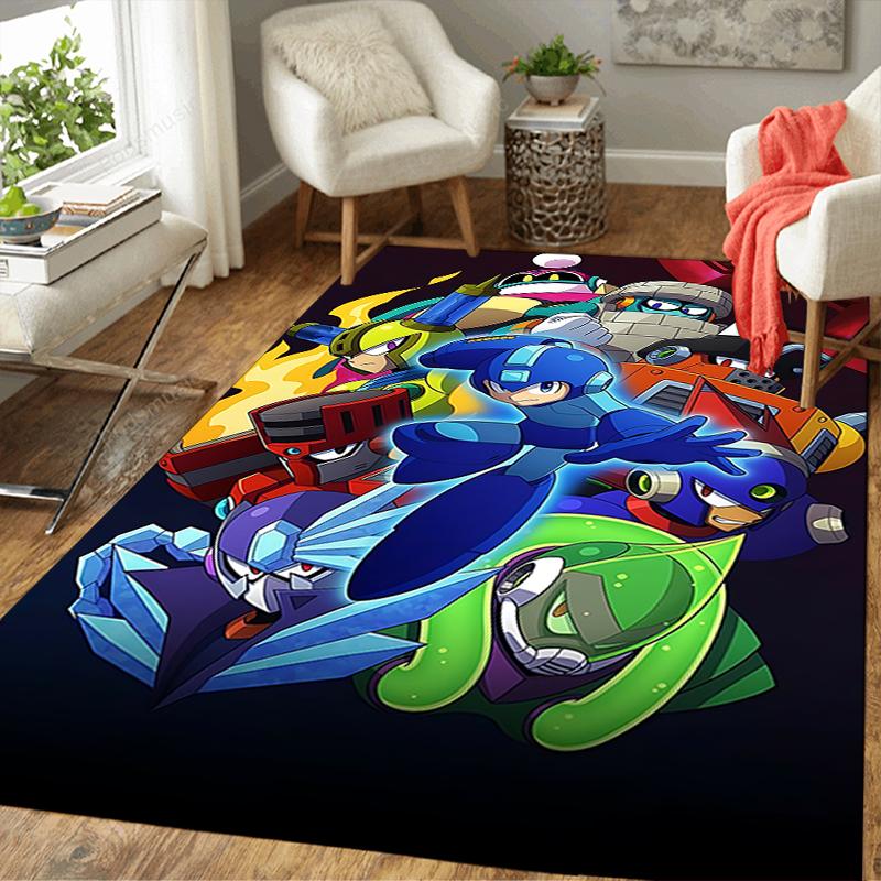 1Pc Mega Man Adventure Rug, Office Carpet Indoor Outdoor Doormat, Non-Slip, Comfortable, Living, Christmas Halloween, Xmas Gift N1482