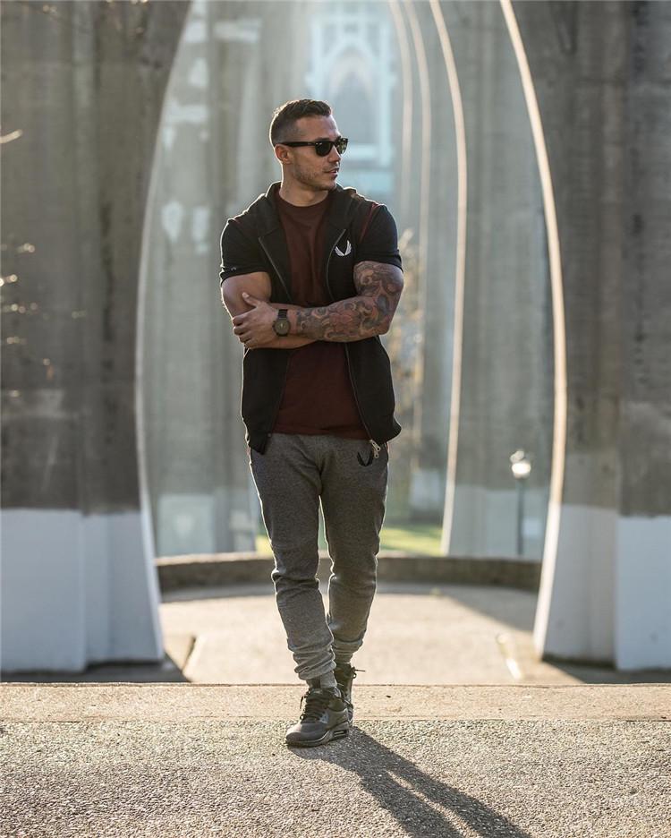 Мужские фитнес брюки для похудения: Весенне-осенняя тренировка, Повседневный бег, Длинные брюки