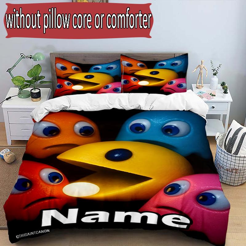 3pcs Duvet Cover Set (1*Duvet Cover + 2*Pillowcase, Without Core), Custom Name PAC Pattern Bedding Set, Home Bedroom Decor Gift