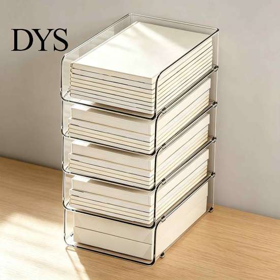 Stackable Desk Drawer Organizer Paper Letter Tray, Acrylic File Organizer, Clear Information Sorting Container Holder Sorter for Documents,