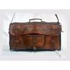 Handmade Classic Genuine Goat Leather Vintage Travel Unisex Weekender Retro Bag
