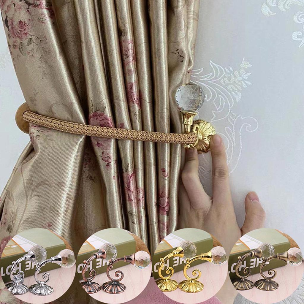 2 шт. Металлический хрустальный держатель для штор настенные подхваты крючки пряжка ручка крючок держатель зажим для штор украшение для комнаты дома