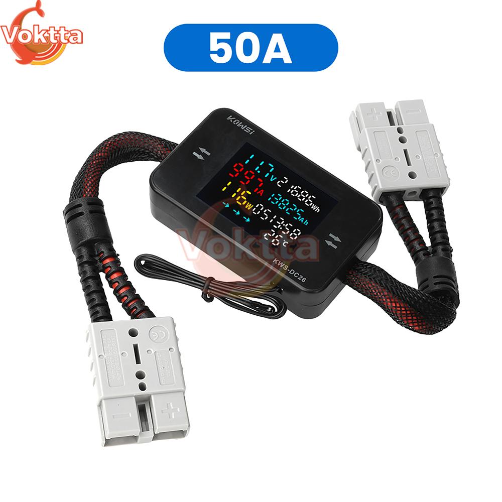 KWS-DC26 DC 8-80V LCD Digital Battery Charging Tester Voltmeter Ammeter Power Meter 20A 25A 35A 50A Voltage Current Tester