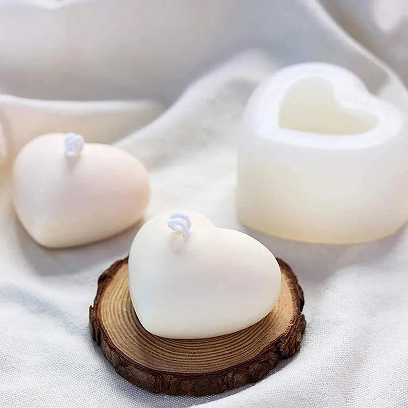 3D Сердце Силиконовая форма для свечи Соевый воск Эфирное масло Ароматерапевтический материал для свечей Воск DIY Мыло Формы Подарки