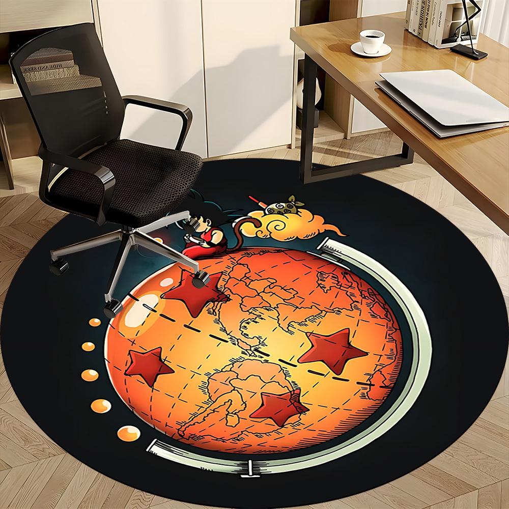 Dragon Ball Z, Earth Office Round Area Rug, Indoor Mat Suitable For Office, Under Office Chairs Bedroom Living Room Home Decor, DT1212063