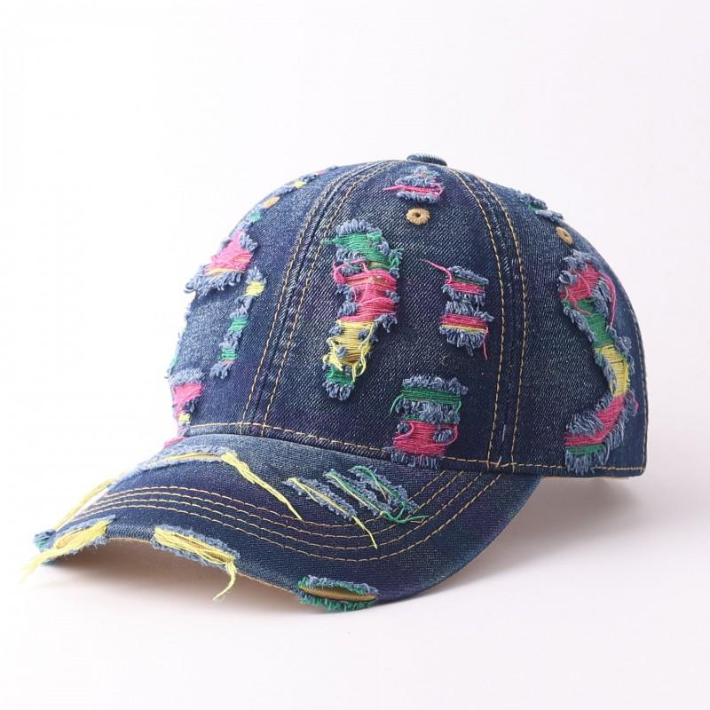 Vintage Distressed Denim Baseball Cap Men Women Adjustable Sun Hat Sports Outdoor