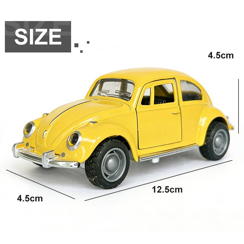 1:36 Металлических Винтажных Литых Моделей Автомобилей BEETLES Классическая Модель Машинки с Инерционным Механизмом Миниатюрная Копия Транспортного Средства Для Коллекции Подарок