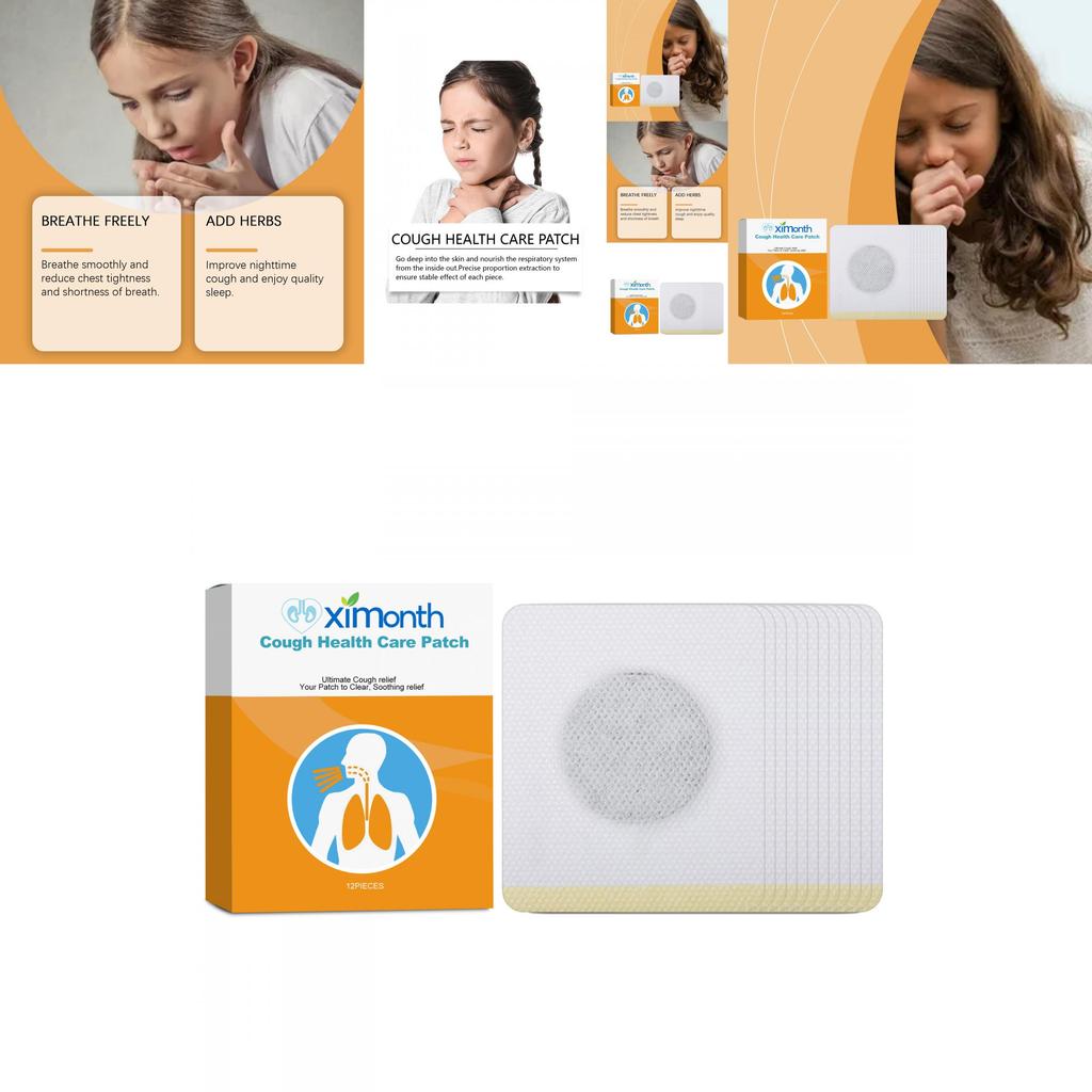 Пластырь от кашля Ximonth, пластырь для здоровья для ухода за телом при кашле и астме, 12 штук