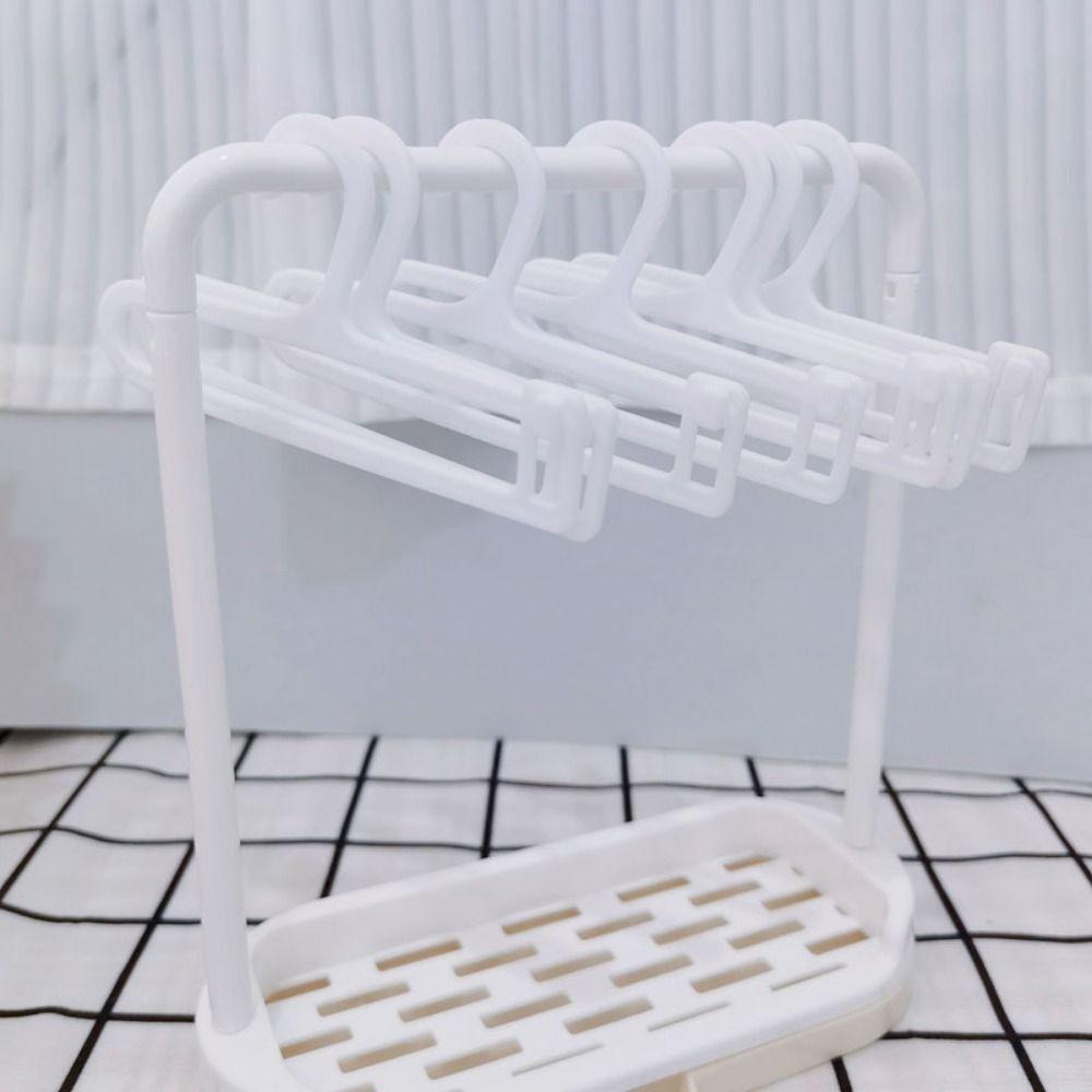 Mini Dolls Clothes Storage Rack Plastic Doll Clothes Display Rack Ob11 Doll Clothes