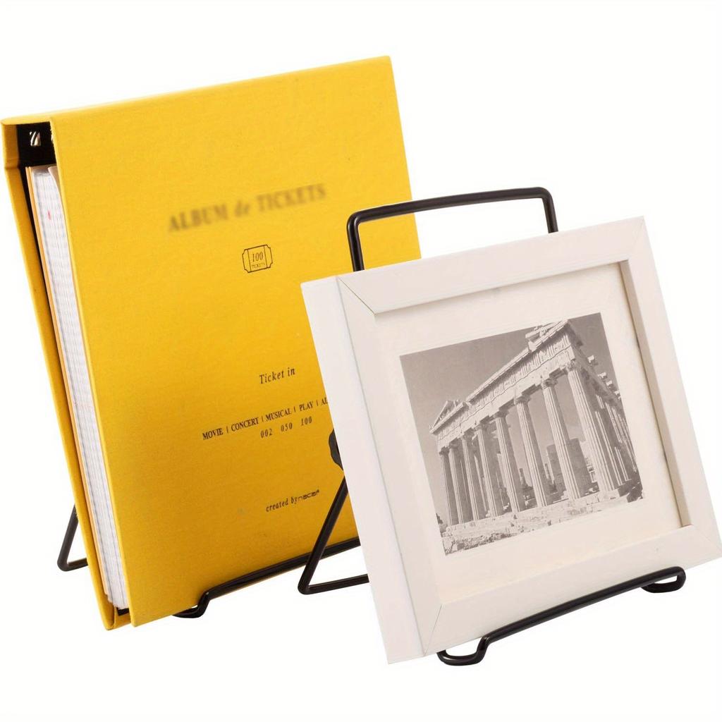 3 Piece Plate Holder Easel, Photo Frame Holder, Adjustable Foldable Tablet Iron Display Stand for Displaying Photos, Plates, Recipes