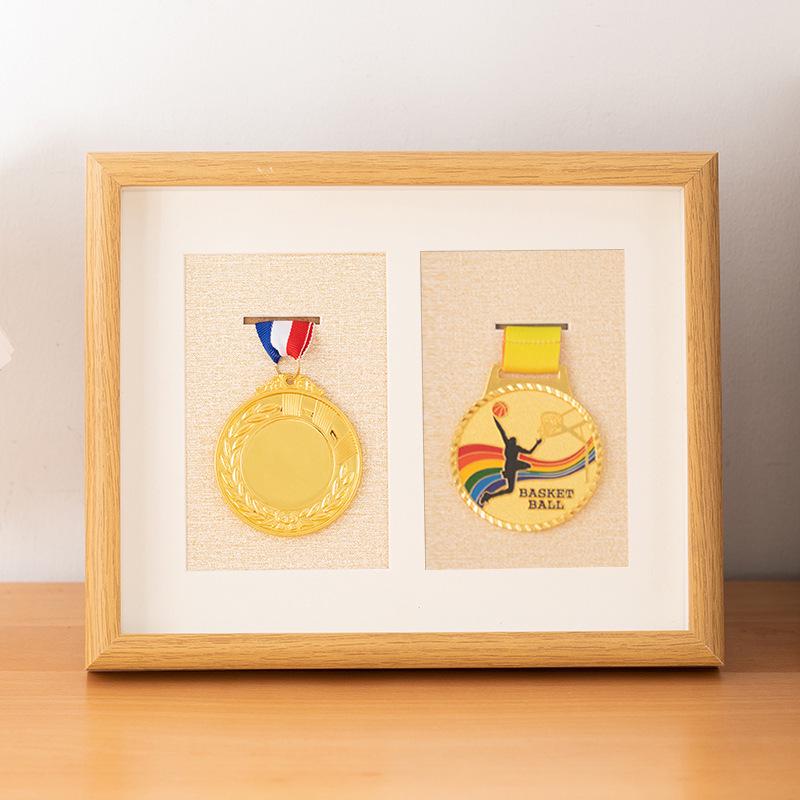 Wooden Medal Frame & Display: Marathon Tag Holder and Decorative Picture Frame