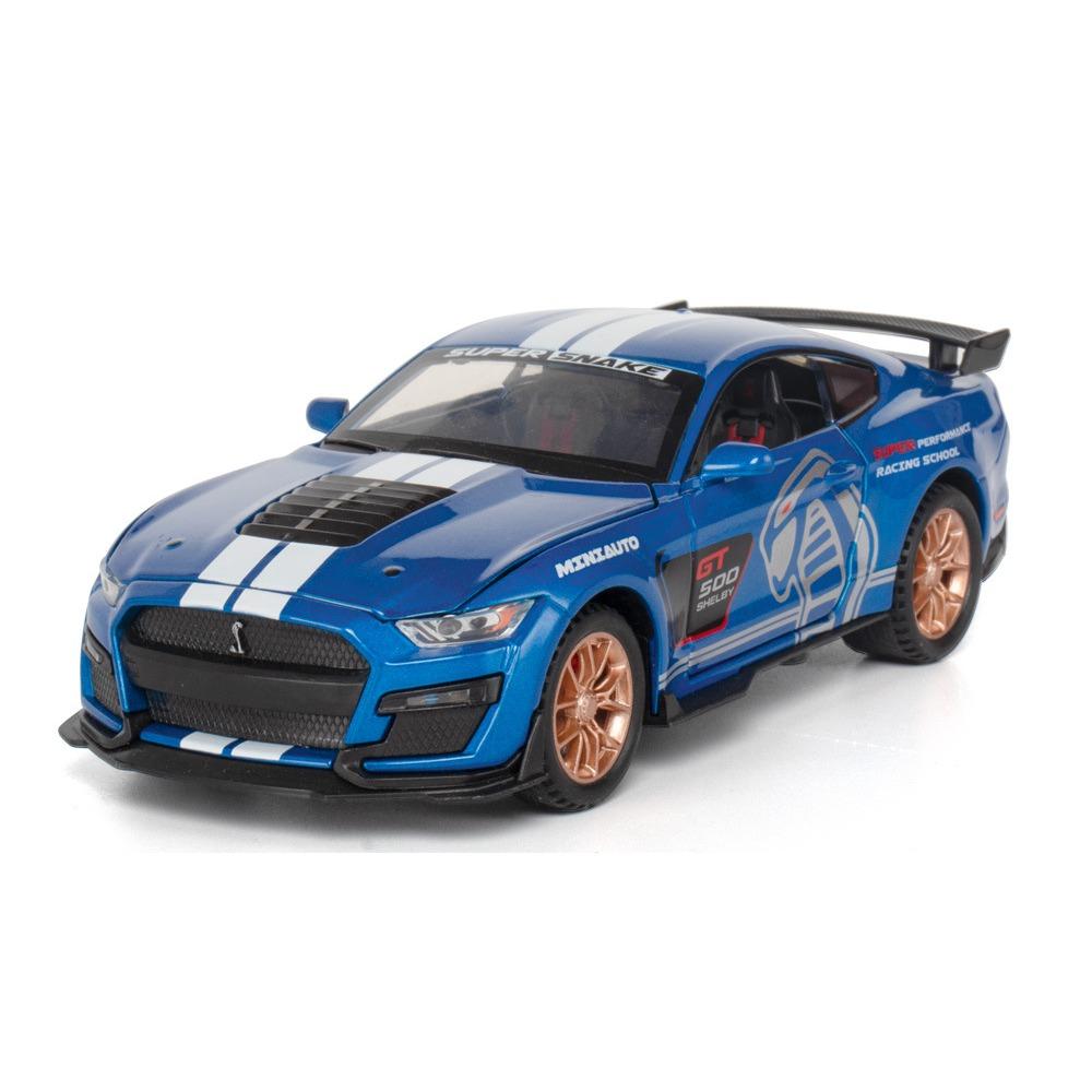 1/32 Ford Mustang Shelby GT500 литой спортивный автомобиль имитационная модель литая металлическая модель автомобиля звук и свет коллекционные игрушки для мальчиков