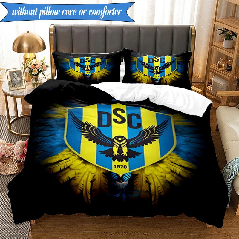 3PCS Duhok Sports Club Emblem Bedding Set 2D Printing (Includes 1 Duvet Cover + 2 Pillowcases Coreless), Bedroom decor,Fan gift