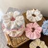 Rainbow Candy Polka Dot Knit Scrunchie Korean Sweet Hair Tie For Women
