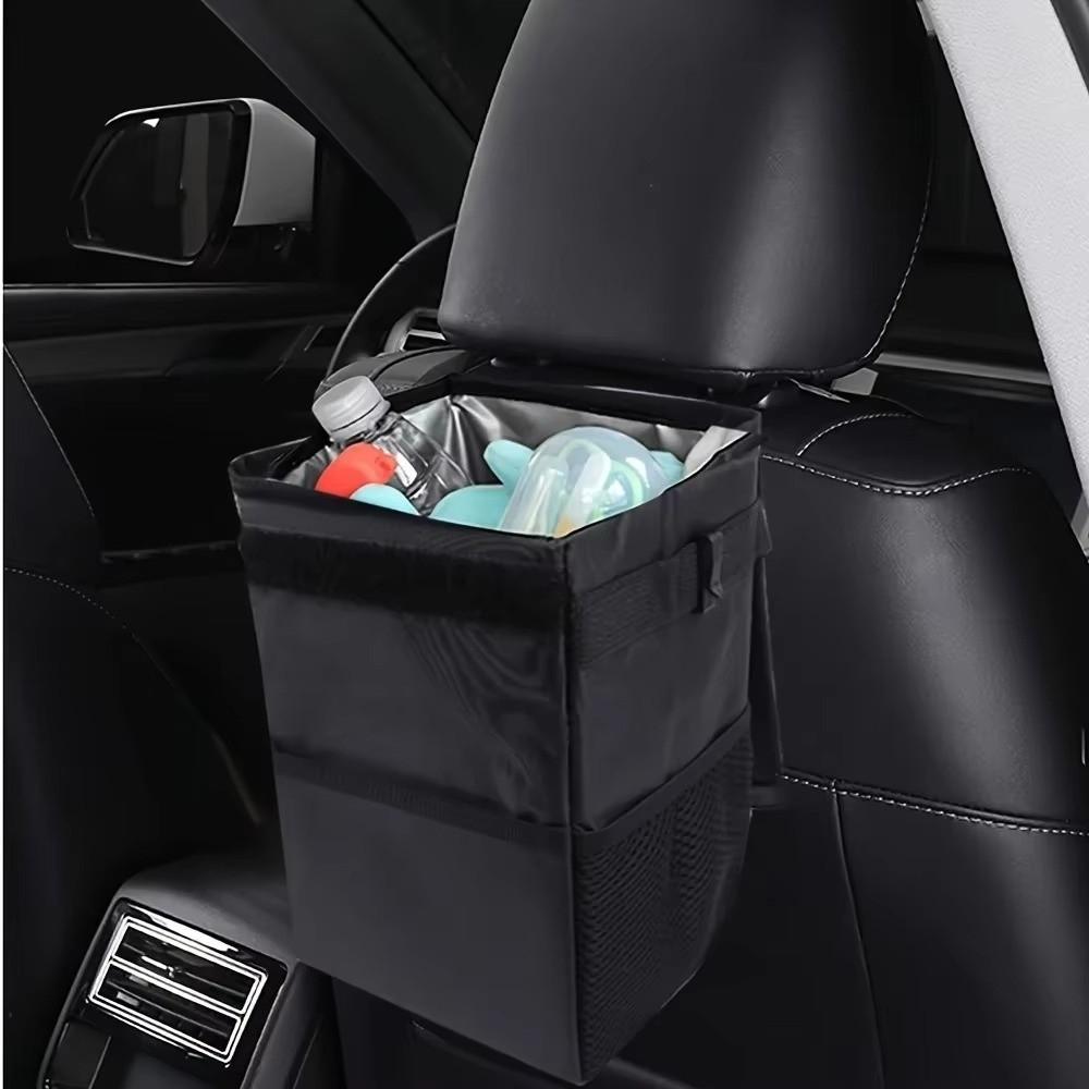 Hanging Design Car Trash Bag Collapsible Auto Organizer Waterproof Lining Car Garbage Bin Car Use