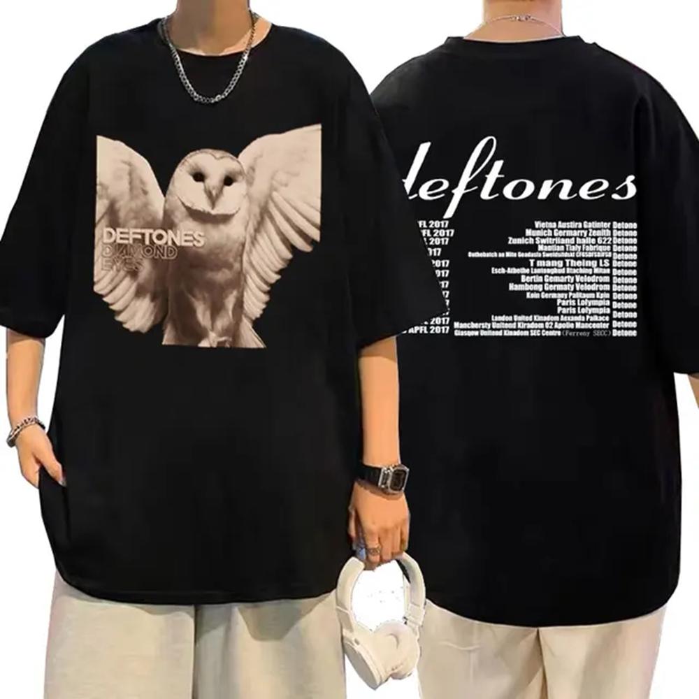 Deftones Девочка Глаза Мультяшные Футболки 90-х Винтажная Мода Короткий Рукав Черные Топы Лето Японские Стиль Круглый Вырез Футболки 72515