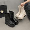 Модные ботинки Мартина на толстой подошве с круглым носком в британском стиле, женские, лето 2025, новые, простые, темпераментные, корейская версия, ботильоны интернет-знаменитости