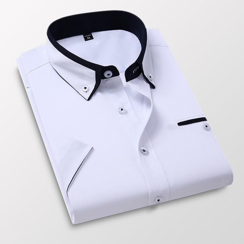 Британский стиль Мужские весенние рубашки с длинным рукавом Slim Fit Деловые повседневные рубашки Мужские социальные повседневные рубашки на пуговицах