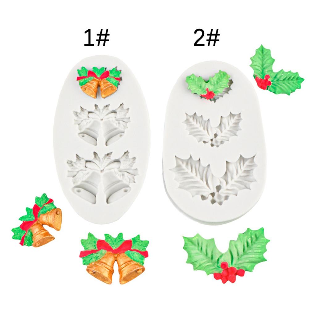 Holly Berry Christmas Silicone Sugarcraft Mold Resin Tools Cupcake Baking Mould Fondant Tools
