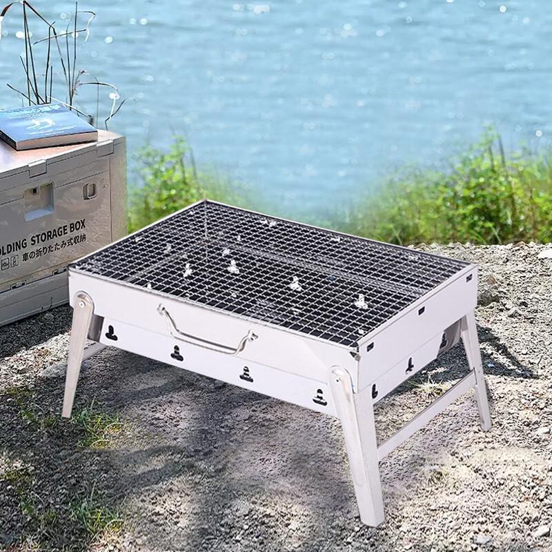 Портативный угольный BBQ гриль из нержавеющей стали