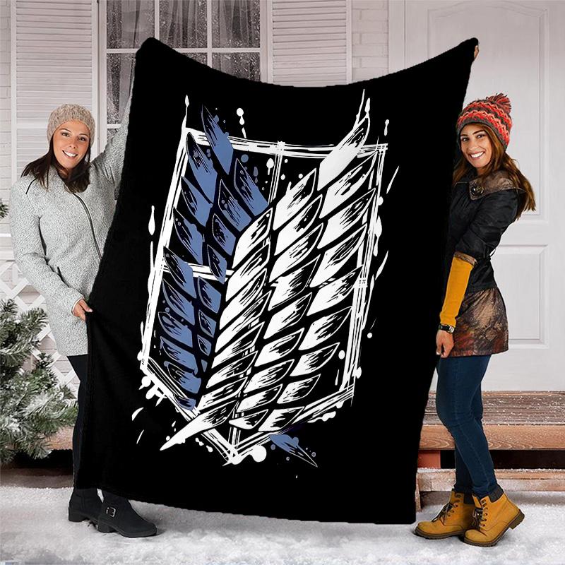 Attack on Titan2 printed throw blanket—lightweight,soft,warm;versatile blanket for all seasons—perfect as &air-conditioning throw,nap blanket