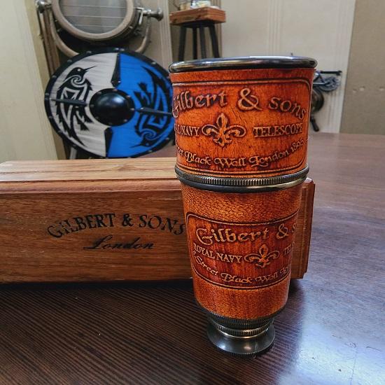 Уникальный функциональный телескоп Gilbert Sons, латунь, изготовленный в Королевском военно-морском флоте, Лондон, 1895 г.