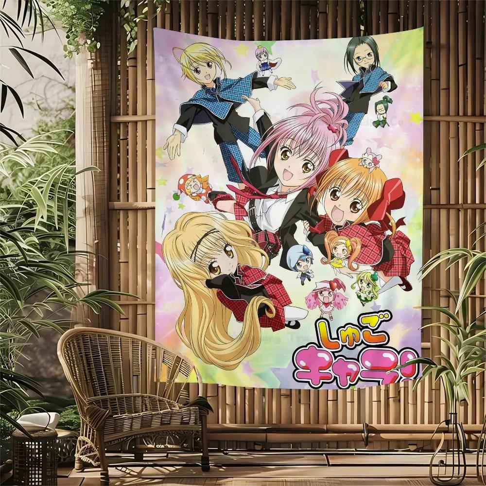 Shugo Chara Японское Аниме Гобелен Печать Искусства Бохо Настенные Гобелены Мандала Декор Покрывало