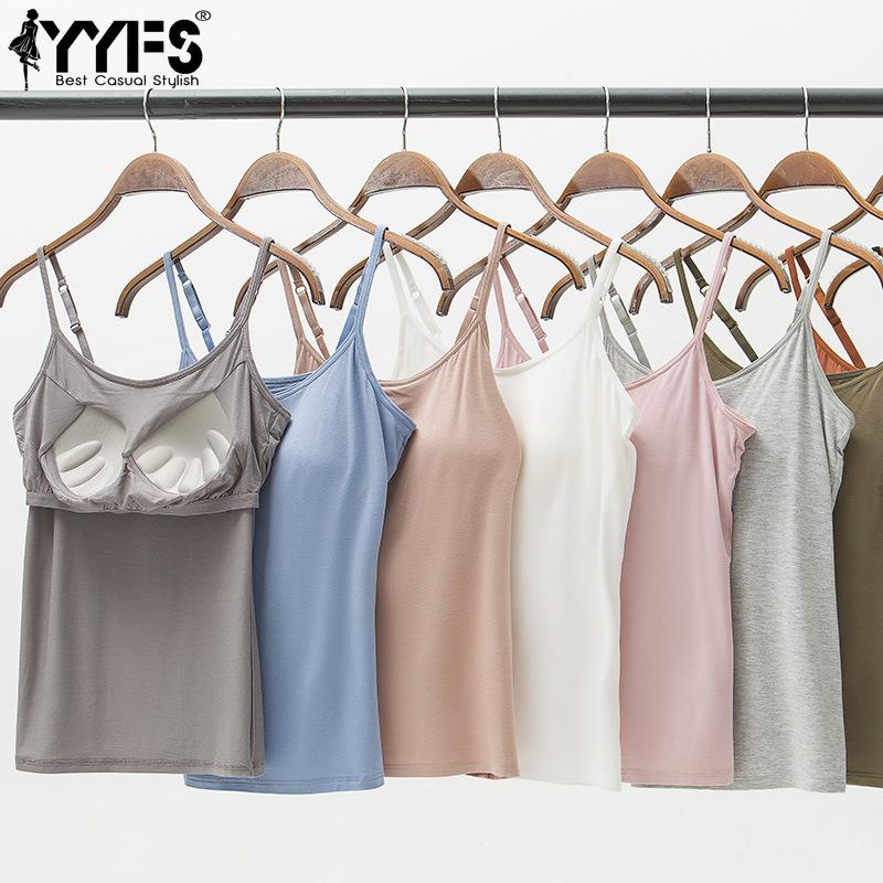 YYFS Women's Fashion Summer Spring Casual Solid Color Print Sleeveless Sexy Slim Camis & Tank Tops