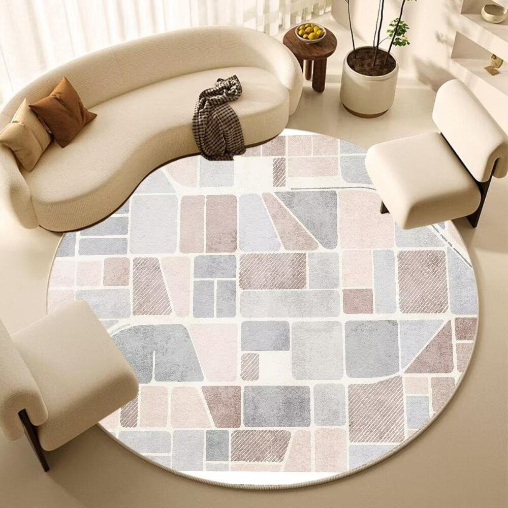 Круглый ковер для спальни, коврик для пола под компьютерное кресло, коврик для пола в гостиную под диван, коврик для ног под кресло-качалку для домашнего кабинета