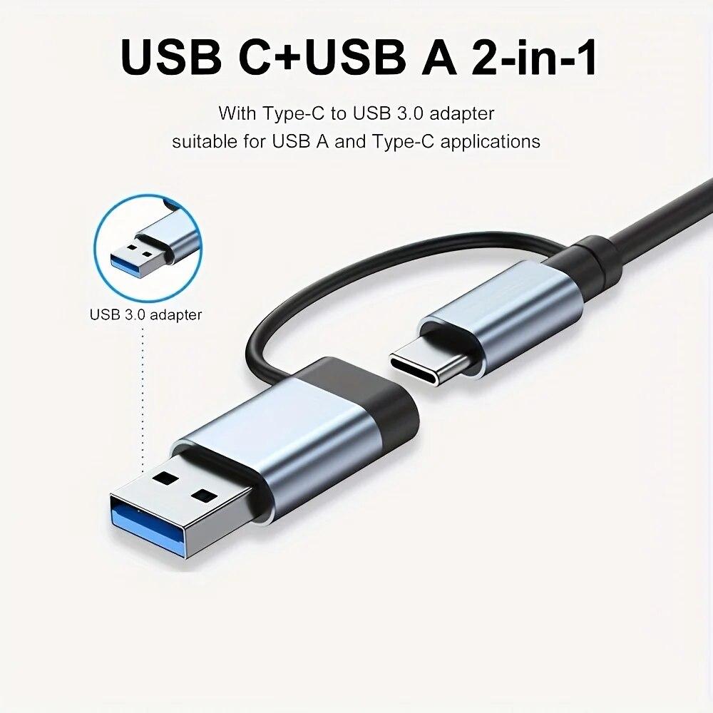 7-в-1 USB Type C ХАБ Док-станция PD USB 3.0 Адаптер USB Картридер Type C Расширитель Для Ноутбуков Планшета Телефона Конвертер Диска