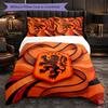 Netherlands Football Pattern 3 Pieces Bedding Set Soft Microfiber Duvet Cover with Pillow Cases for Bedroom