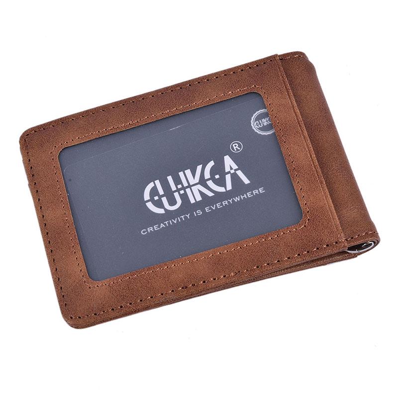 Rfid Men'S Leather Slim Bifold Money Clip Wallet Front Pocket Credit Card Holder