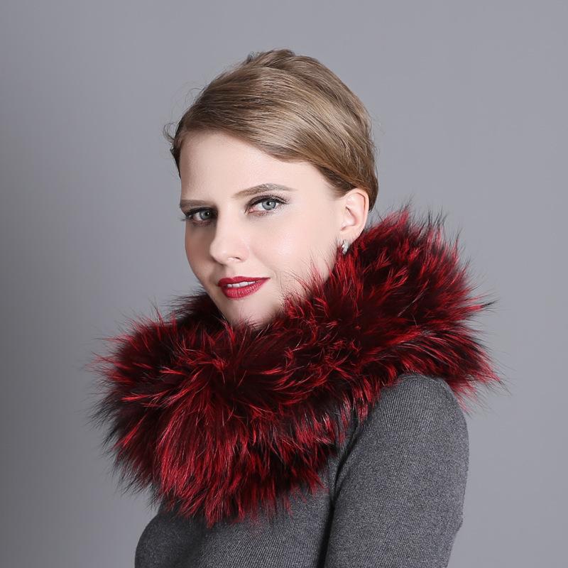 Зимний универсальный теплый меховой шарф, шарф из лисьего меха, плетеный из меха серебристой лисицы, большой меховой шарф, шейный платок